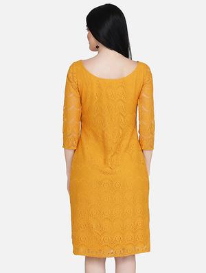 round neck laced sheath dress - 16958247 - Standard Image - 3