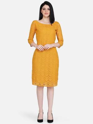 round neck laced sheath dress - 16958247 - Standard Image - 4
