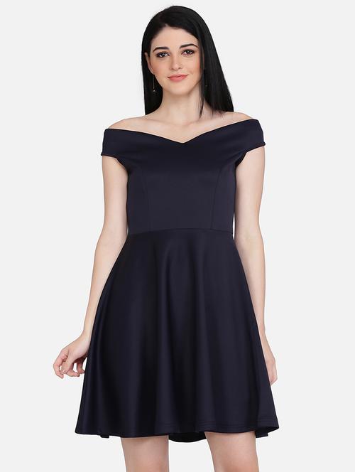 off shoulder flared dress - 16958249 - Very Small Image - 1