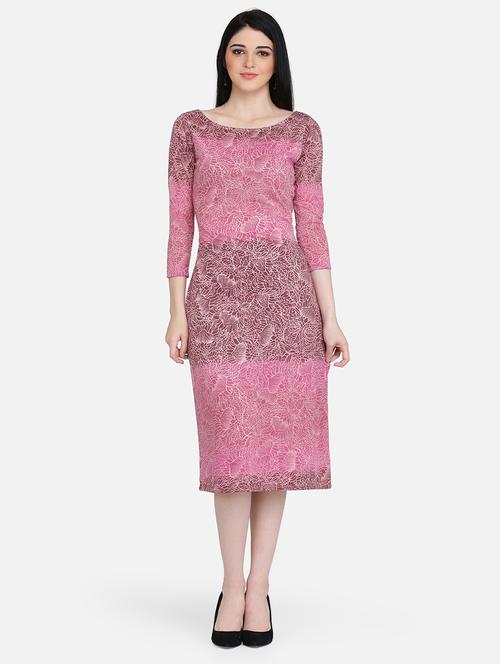 boat neck floral sheath dress - 16958254 - Very Small Image - 1