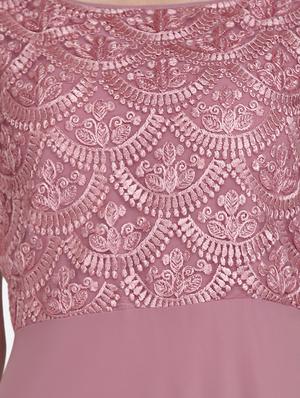 embroidered panel party gown - 16958262 - Standard Image - 4
