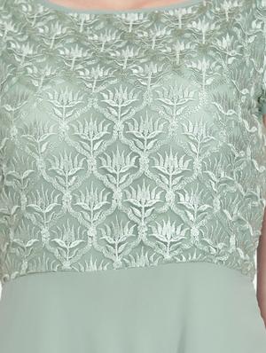 embroidered panel party gown - 16958263 - Standard Image - 4