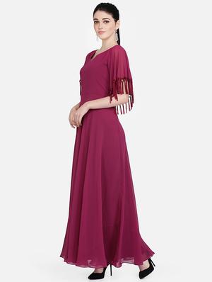 fringe detail maxi dress - 16958265 - Standard Image - 2