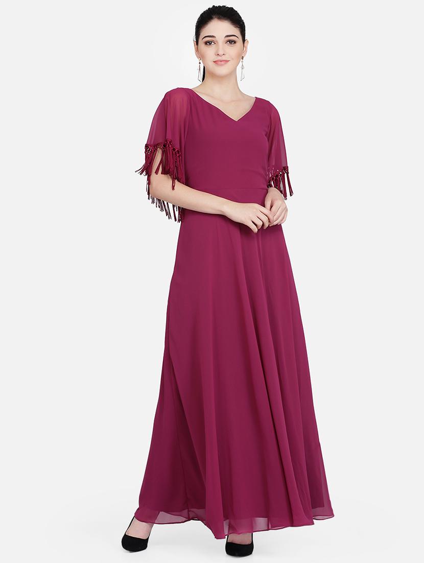 fringe detail maxi dress - 16958265 - Zoom Image - 1