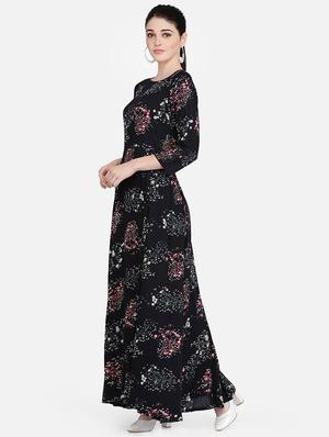 round neck floral maxi dress - 16958268 - Standard Image - 2
