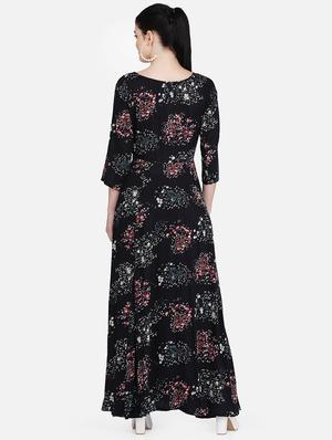 round neck floral maxi dress - 16958268 - Standard Image - 3