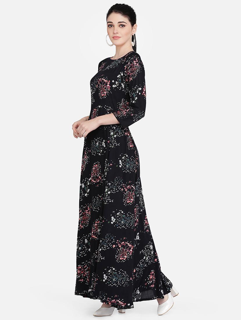 round neck floral maxi dress - 16958268 - Zoom Image - 2