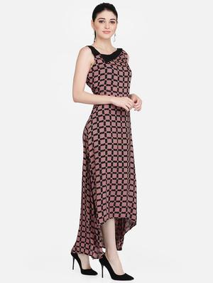 asymmetric neck printed maxi dress - 16958269 - Standard Image - 2