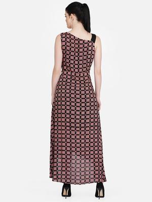 asymmetric neck printed maxi dress - 16958269 - Standard Image - 3