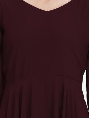v-neck solid maxi dress - 16958270 - Standard Image - 4