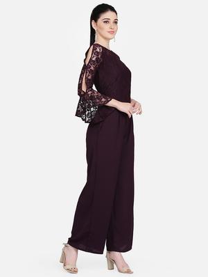 slit bell sleeves full leg jumpsuit - 16958273 - Standard Image - 2