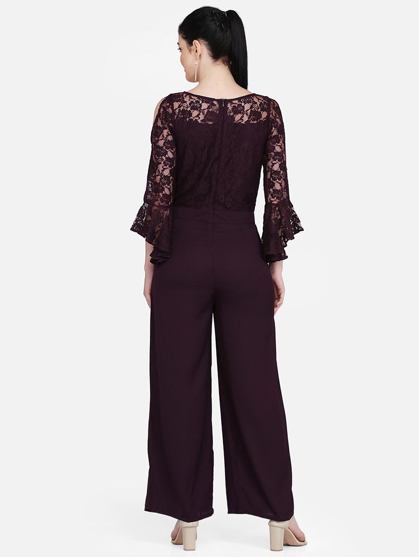 slit bell sleeves full leg jumpsuit - 16958273 - Zoom Image - 3