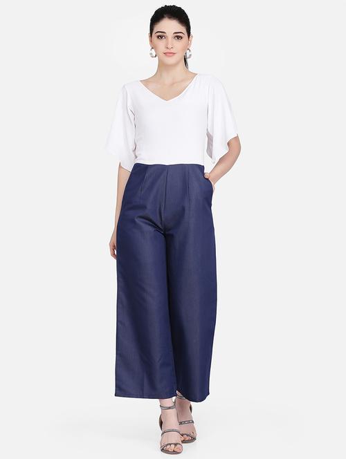 color block full leg jumpsuit - 16958274 - Standard Image - 1