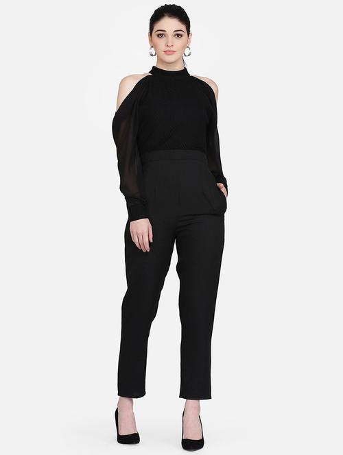 cold shoulder full leg jumpsuit - 16958277 - Standard Image - 1