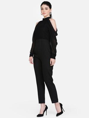 cold shoulder full leg jumpsuit - 16958277 - Standard Image - 2