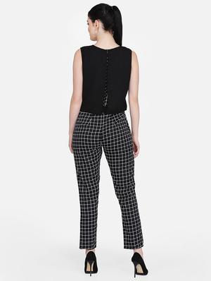 checkered full leg jumpsuit - 16958280 - Standard Image - 3