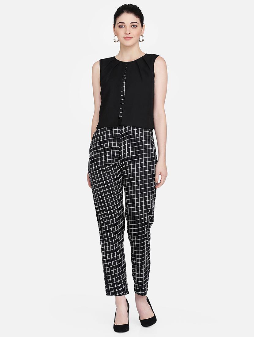 checkered full leg jumpsuit - 16958280 - Zoom Image - 1