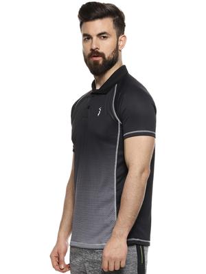 black printed polo t-shirt - 16958317 - Standard Image - 2
