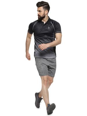 black printed polo t-shirt - 16958317 - Standard Image - 4