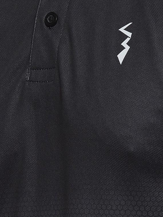 black printed polo t-shirt - 16958317 - Zoom Image - 5