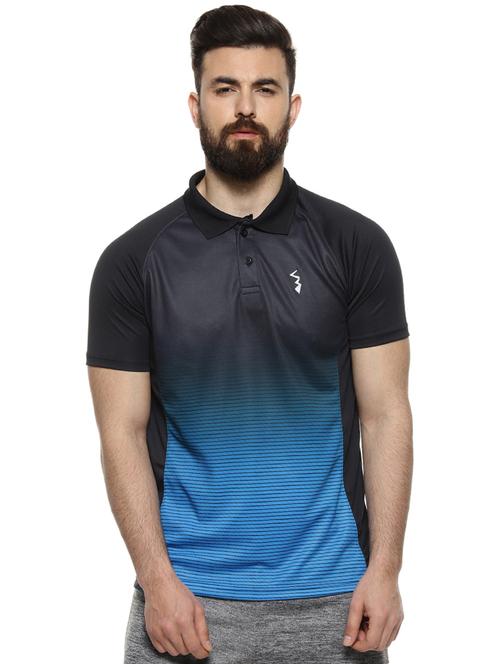 black striped polo t-shirt - 16958318 - Standard Image - 1