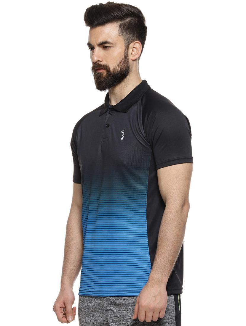 black striped polo t-shirt - 16958318 - Zoom Image - 2