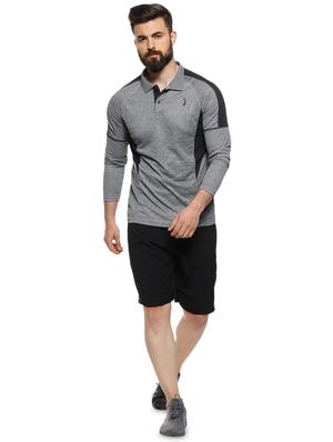 grey color block polo t-shirt - 16958320 - Standard Image - 4