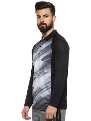 black printed polo t-shirt - 16958323 - Standard Image - 2