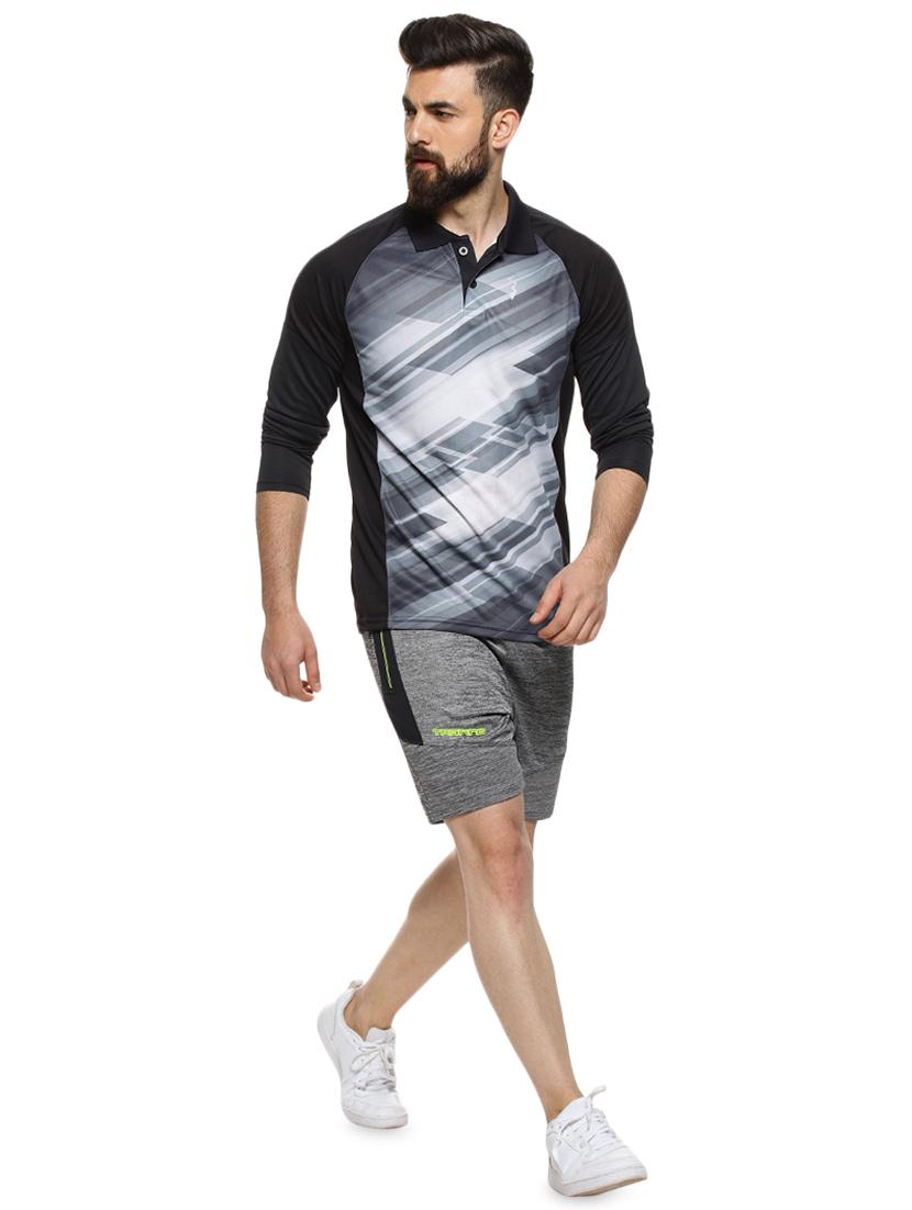black printed polo t-shirt - 16958323 - Zoom Image - 4