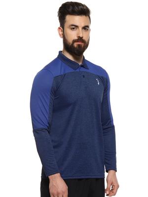 blue solid polo t-shirt - 16958326 - Standard Image - 2