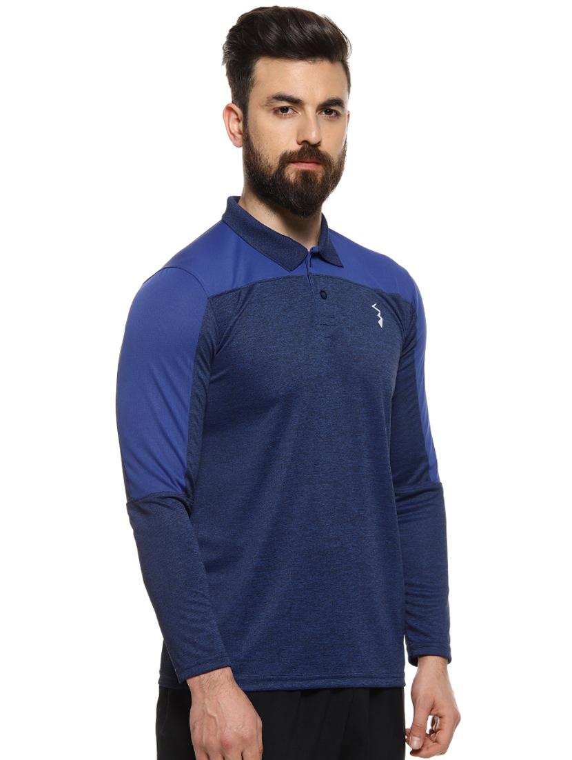 blue solid polo t-shirt - 16958326 - Zoom Image - 2
