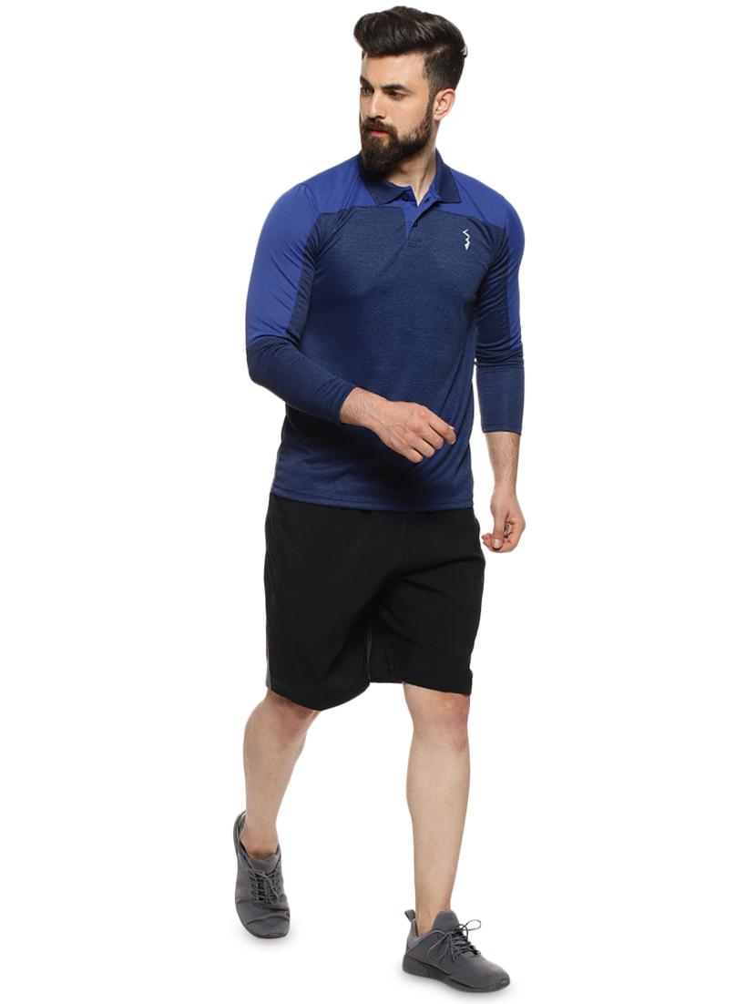 blue solid polo t-shirt - 16958326 - Zoom Image - 4