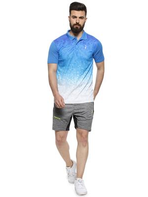 blue geometric print polo t-shirt - 16958330 - Standard Image - 4