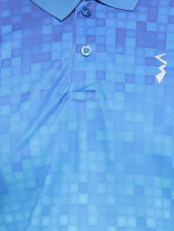 blue geometric print polo t-shirt - 16958330 - Zoom Image - 5
