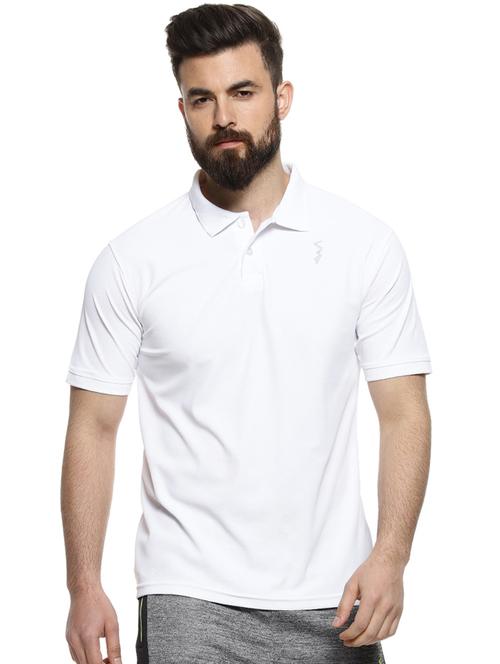 white solid polo t-shirt - 16958332 - Standard Image - 1
