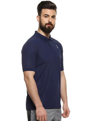 navy blue solid polo t-shirt - 16958333 - Standard Image - 2