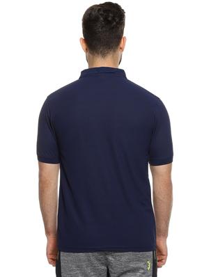 navy blue solid polo t-shirt - 16958333 - Standard Image - 3