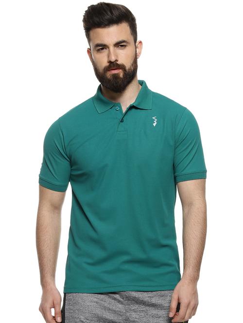green solid polo t-shirt - 16958334 - Standard Image - 1