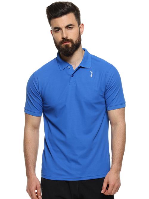 blue solid polo t-shirt - 16958335 - Very Small Image - 1