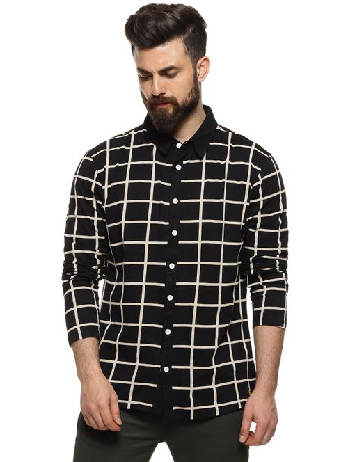 black checkered casual shirt - 16958337 - Standard Image - 1