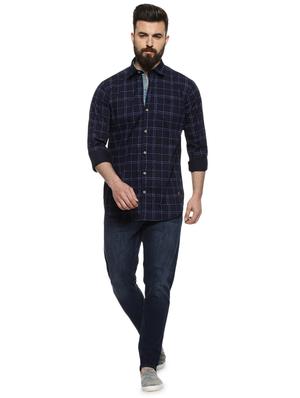 navy blue checkered casual shirt - 16958339 - Standard Image - 4