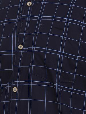 navy blue checkered casual shirt - 16958339 - Standard Image - 5