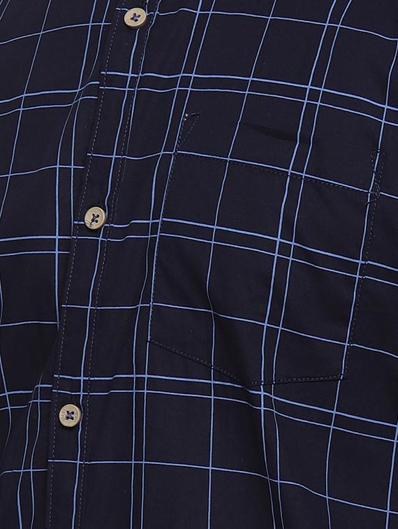 navy blue checkered casual shirt - 16958339 - Zoom Image - 5