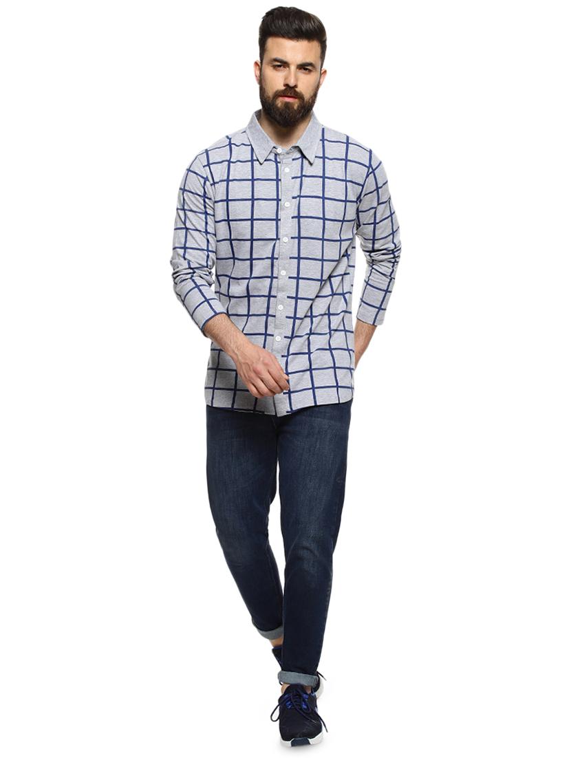 grey checkered casual shirt - 16958340 - Zoom Image - 4