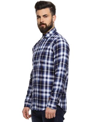 blue checkered casual shirt - 16958341 - Standard Image - 2