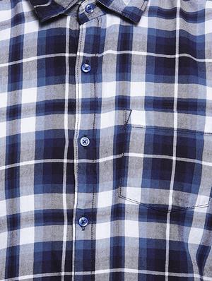 blue checkered casual shirt - 16958341 - Standard Image - 5