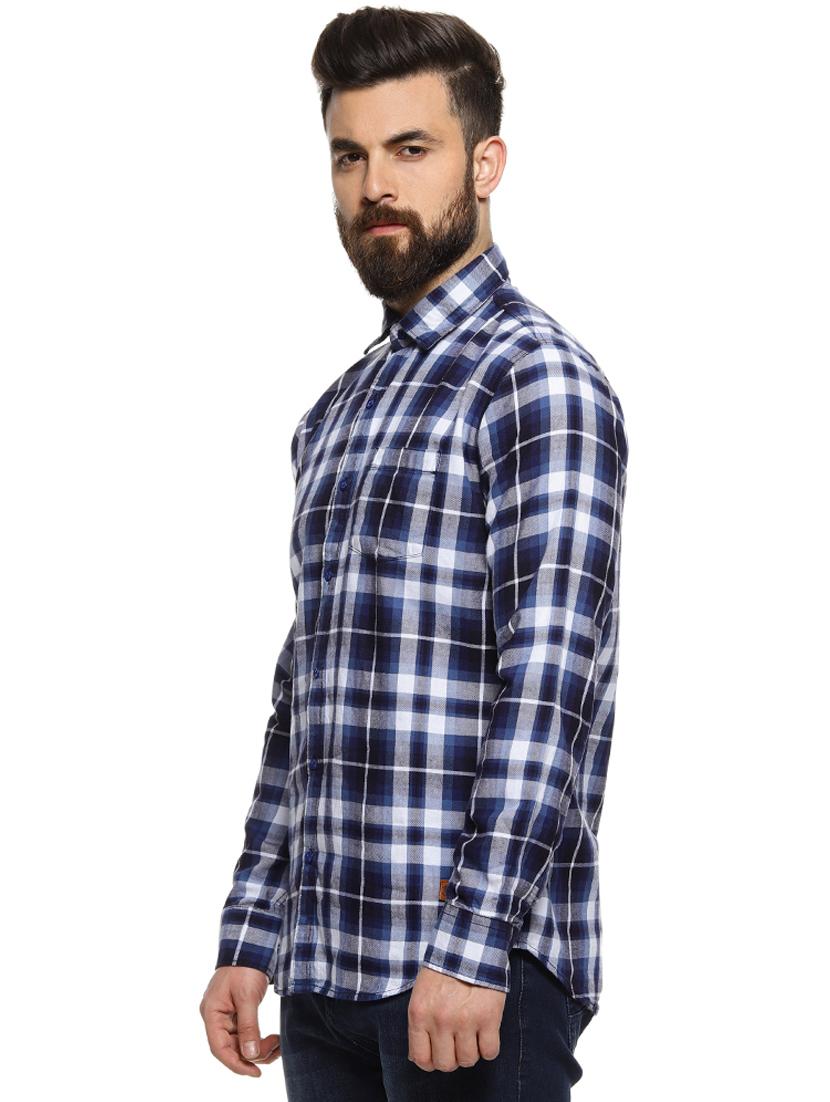 blue checkered casual shirt - 16958341 - Zoom Image - 2