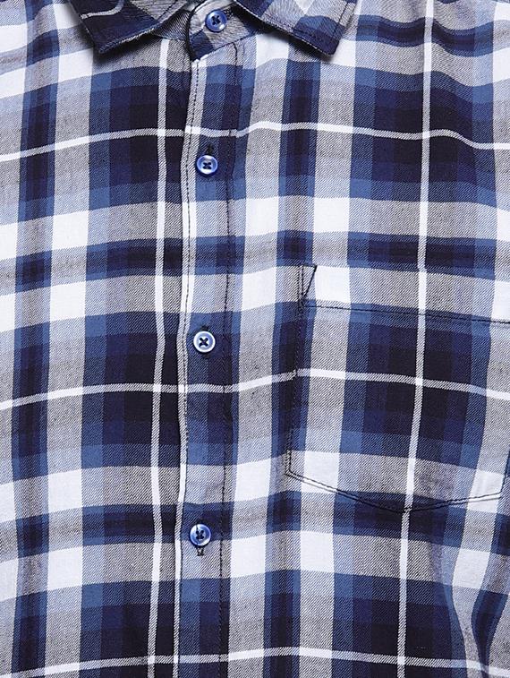 blue checkered casual shirt - 16958341 - Zoom Image - 5