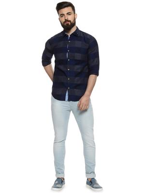 navy blue checkered casual shirt - 16958343 - Standard Image - 4
