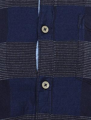 navy blue checkered casual shirt - 16958343 - Standard Image - 5